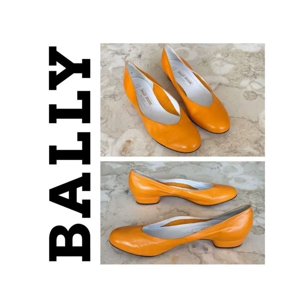 Bally Suisse Romain Nappa Leather Ballerina Flats 1970s Vintage